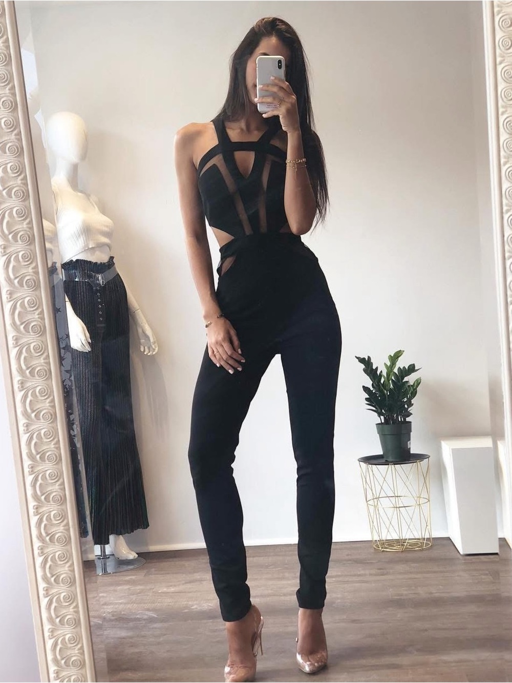 Hot Miami styles mesh cut out jumpsuit size Medium
